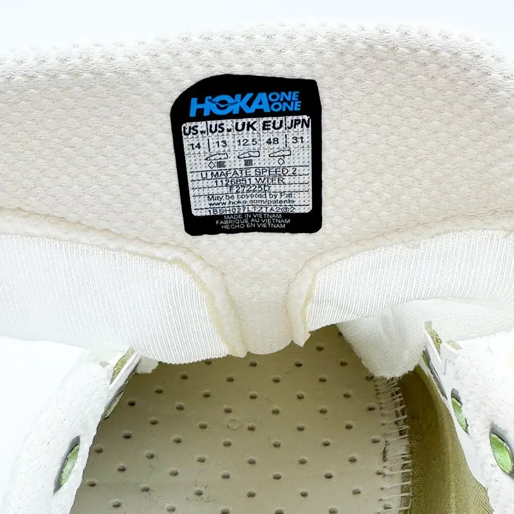 HOKA Mafate Speed 2 White Fresh Cut Grass Trail Running Shoes M13 W14 Vibram